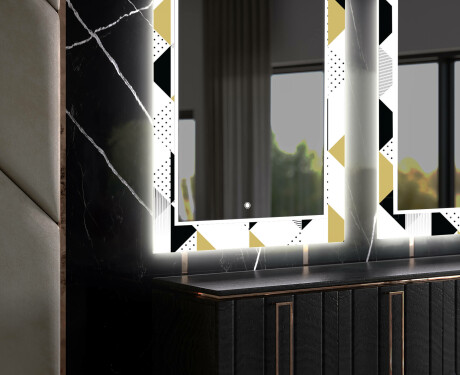 Rectangulares Espelho Decorativo Com Iluminação Para O Comedor - Geometric Patterns #11