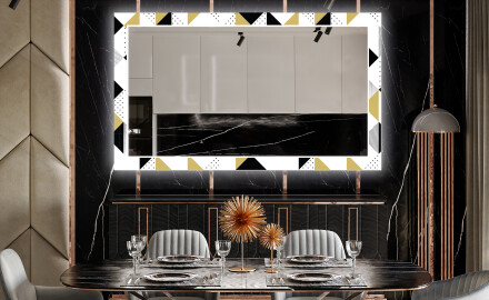 Rectangulares Espelho Decorativo Com Iluminação Para O Comedor - Geometric Patterns