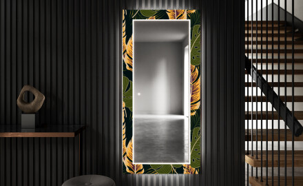 Rectangulares Espelho Decorativo Com Iluminação Para O Corredor - Botanical Flowers