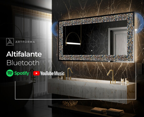 Espelho Decorativo Com Iluminação LED - Natural Stones #7