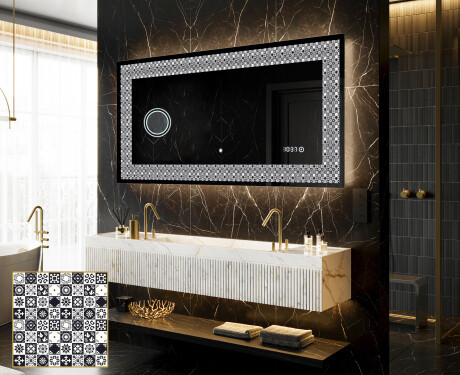 Espelho Decorativo Com Iluminação LED - Geometric Symphony