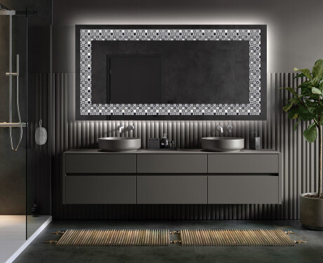 Espelho Decorativo Com Iluminação LED - Geometric Symphony #5