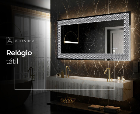 Espelho Decorativo Com Iluminação LED - Geometric Symphony #6