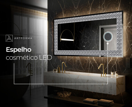 Espelho Decorativo Com Iluminação LED - Geometric Symphony #8