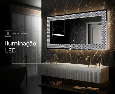 Espelho Decorativo Com Iluminação LED - Geometric Symphony #9