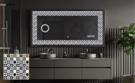 Espelho Decorativo Com Iluminação LED - Geometric Symphony