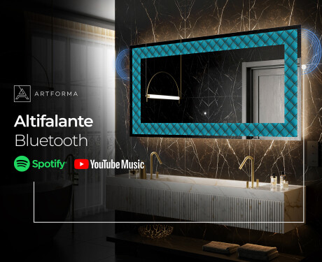 Espelho Decorativo Com Iluminação LED - Blue Harmonies #7