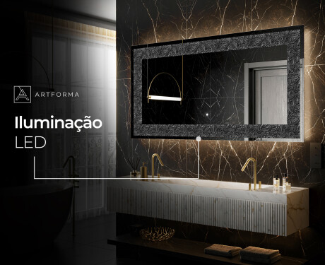 Espelho Decorativo Com Iluminação LED - Dark Elegance #6