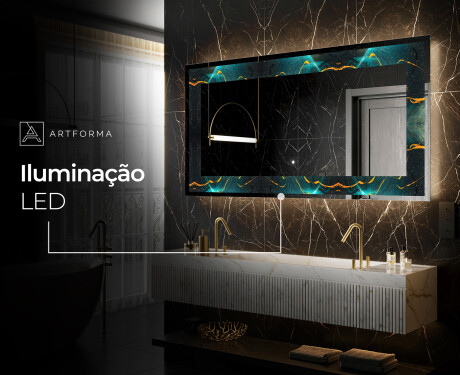 Espelho Decorativo Com Iluminação LED - Spiraling vortex #9