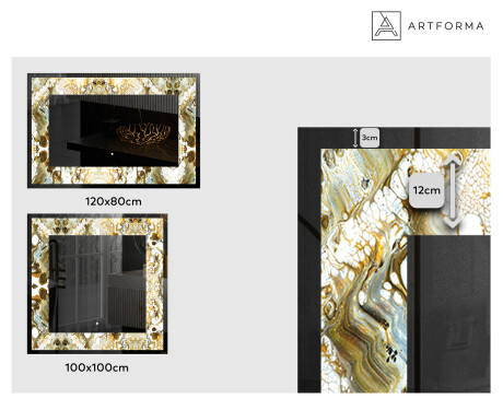 Espelho Decorativo Com Iluminação LED - Golden Streaks #2