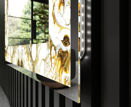 Espelho Decorativo Com Iluminação LED - Golden Streaks #3