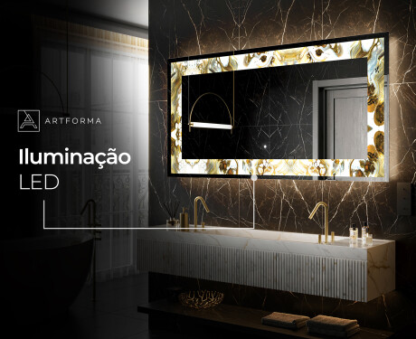 Espelho Decorativo Com Iluminação LED - Golden Streaks #6