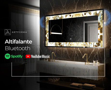 Espelho Decorativo Com Iluminação LED - Golden Streaks #7