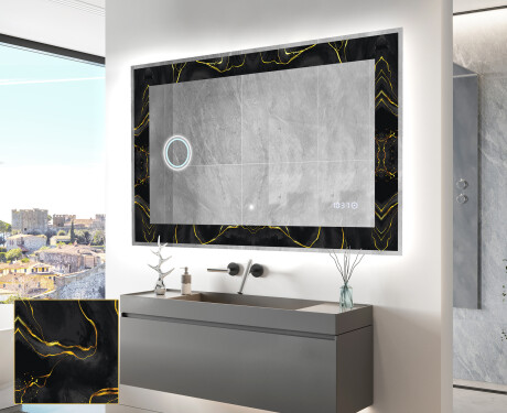 Espelho Decorativo Com Iluminação LED - Golden Veins