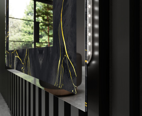 Espelho Decorativo Com Iluminação LED - Golden Veins #3