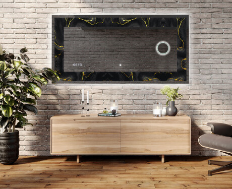 Espelho Decorativo Com Iluminação LED - Golden Veins #5