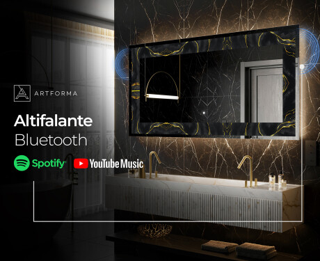 Espelho Decorativo Com Iluminação LED - Golden Veins #7