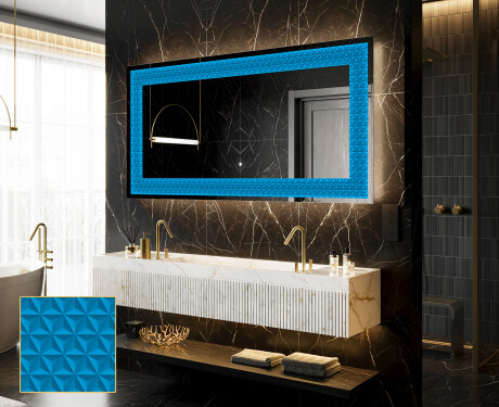 Espelho Decorativo Com Iluminação LED - Symmetrical Diamonds