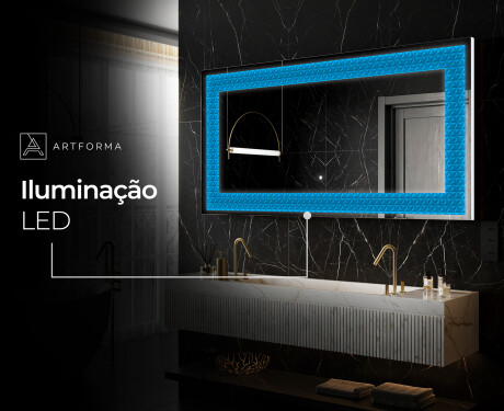 Espelho Decorativo Com Iluminação LED - Symmetrical Diamonds #6