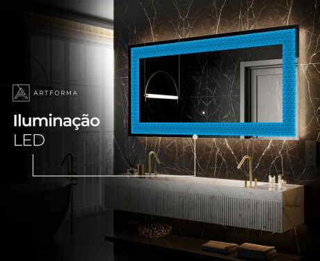 Espelho Decorativo Com Iluminação LED - Symmetrical Diamonds #7