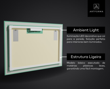 Espelho Decorativo Com Iluminação LED - Divergent Lines #4