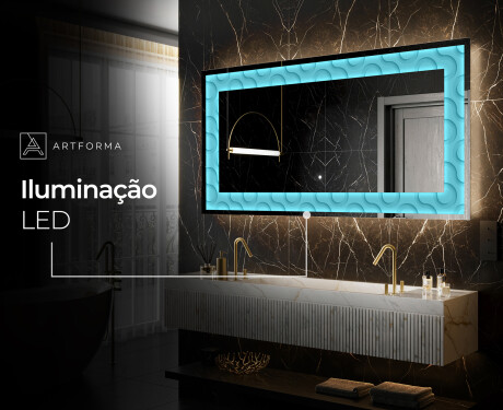 Espelho Decorativo Com Iluminação LED - Divergent Lines #7