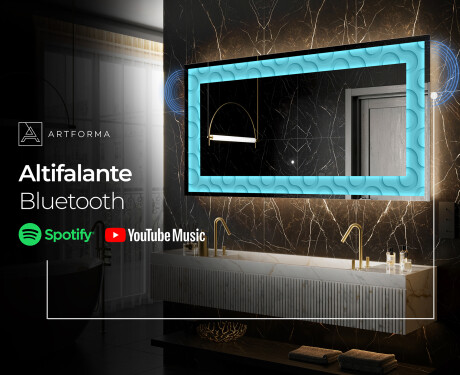 Espelho Decorativo Com Iluminação LED - Divergent Lines #9