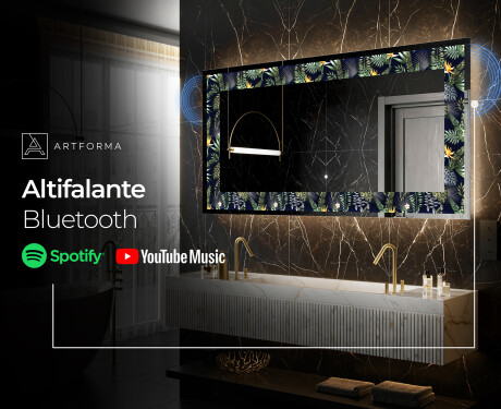 Espelho Decorativo Com Iluminação LED - Vintage Leaves #7