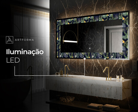 Espelho Decorativo Com Iluminação LED - Vintage Leaves #8