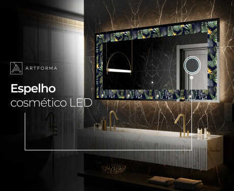 Espelho Decorativo Com Iluminação LED - Vintage Leaves #9