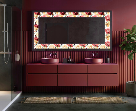 Espelho Decorativo Com Iluminação LED - Flowers Full Of Colors #4