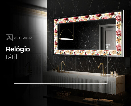 Espelho Decorativo Com Iluminação LED - Flowers Full Of Colors #5