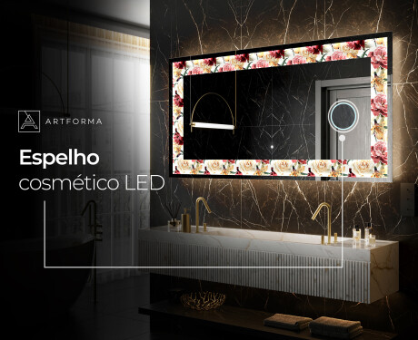 Espelho Decorativo Com Iluminação LED - Flowers Full Of Colors #8