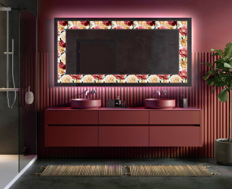 Espelho Decorativo Com Iluminação LED - Flowers Full Of Colors #5
