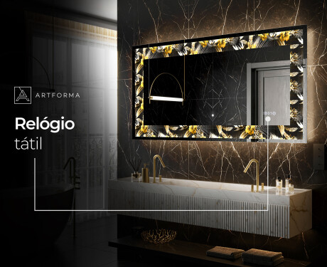 Espelho Decorativo Com Iluminação LED - Floral Symmetries #6