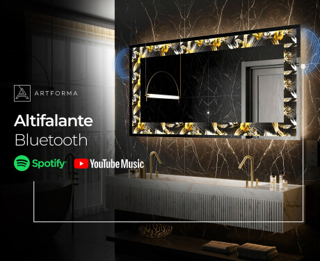 Espelho Decorativo Com Iluminação LED - Floral Symmetries #7
