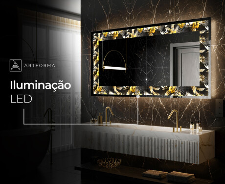 Espelho Decorativo Com Iluminação LED - Floral Symmetries #8