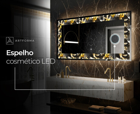 Espelho Decorativo Com Iluminação LED - Floral Symmetries #9