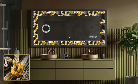 Espelho Decorativo Com Iluminação LED - Floral Symmetries