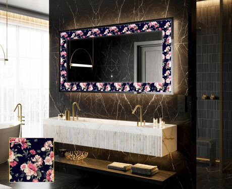 Espelho Decorativo Com Iluminação LED - Floral Layouts