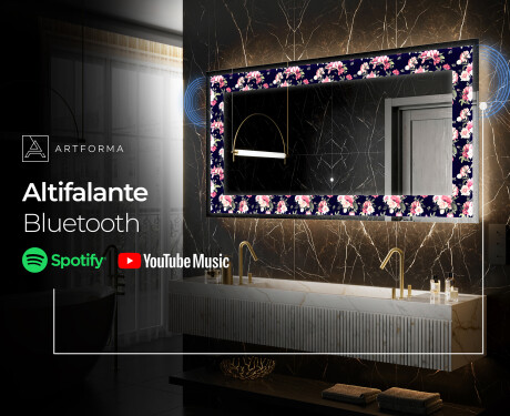 Espelho Decorativo Com Iluminação LED - Floral Layouts #7