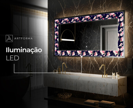 Espelho Decorativo Com Iluminação LED - Floral Layouts #8