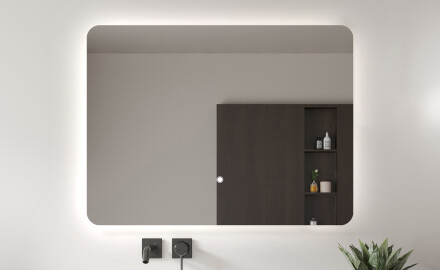 Iluminação rectangular LED Mirror L60, 80x60 cm, Interruptor Táctil, Dualcolor
