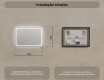 Espelho com iluminação LED para casa de banho 70x50cm com Dual color, Interruptor tátil, Desembaciador - L49 #8