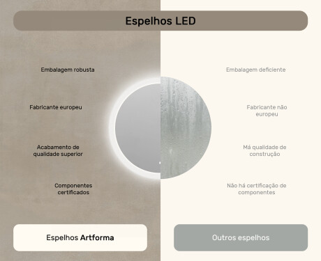 Espelho redondo de banheiro com iluminação LED 80 cm com Dual color, Interruptor tátil #6