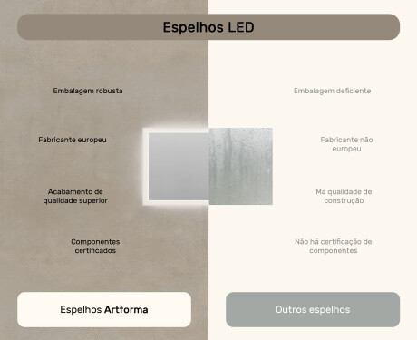 Espelho de banheiro retangular com iluminação LED 120x70 cm com Dual color, Interruptor tátil #6