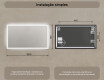Espelho de banheiro retangular com iluminação LED 120x70 cm com Dual color, Interruptor tátil #7