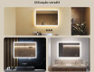 Espelho retangular de banheiro com iluminação LED 100x70 cm com Dual color, Interruptor tátil, Desembaciador #2