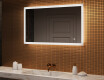 Espelho retangular de banheiro iluminado por LED 120x70 cm com Dual color, Interruptor tátil, Desembaciador