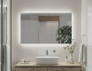 Espelho retangular de casa de banho com iluminação LED 80x60/60x80 cm, dupla cor, interruptor tátil, tapete de aquecimento